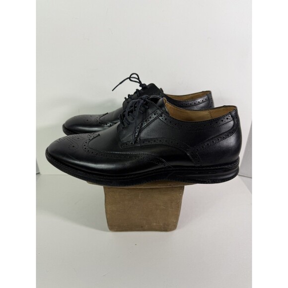 Flag Ltd Black Leather Wingtip Oxford Shoes Mens 11.5 Comfort Innoflex - Picture 2 of 10
